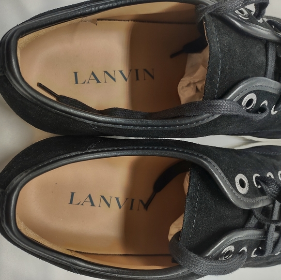 Lanvin Men's Sneakers, DBB1 Suede & Black Patent Leather - Picture 7 of 16
